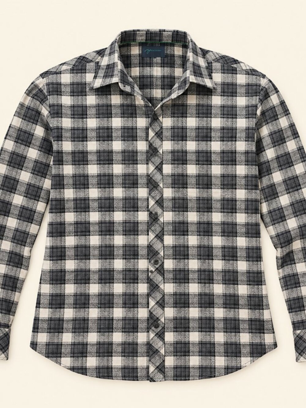 John Lennon Size XXL Black White Plaid Flannel Button Cozy Grunge Shirt